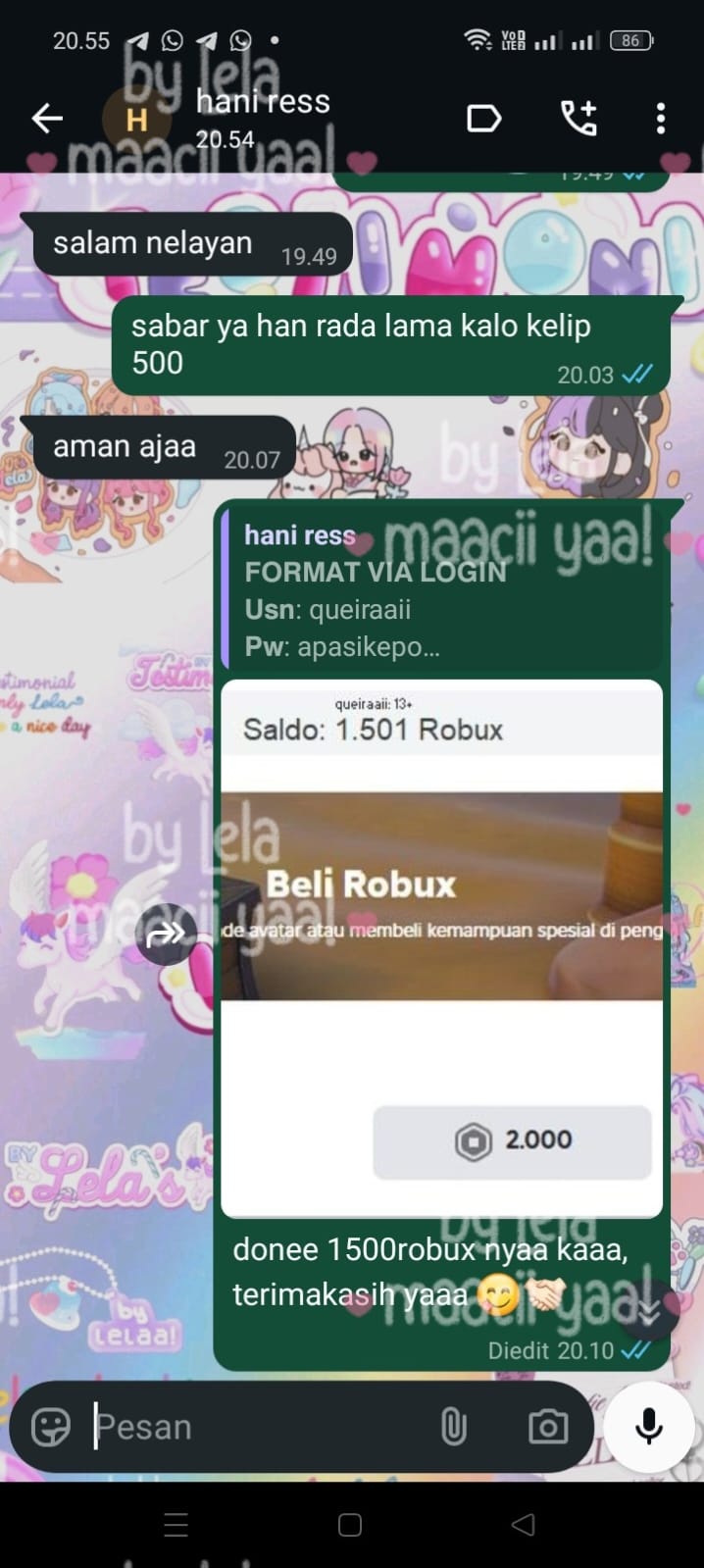 Testimoni chat WA pembeli 4